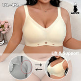 Full Coverage Wireless Bra – Plus Size Seamless Support Bra No Underwire for Large Bust - Viomisha